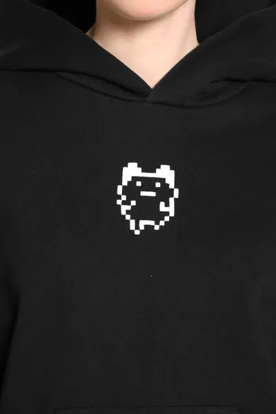 Coperni Organic Cotton Hooded Sweatshirt Featuring Embroidery In Black