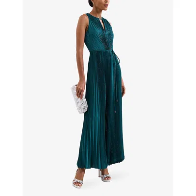 Phase Eight Womens  Simara Pleated Woven Maxi Dress In Blue