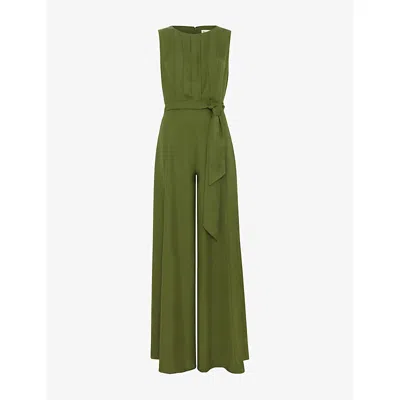 Phase Eight Womens Green Janine Wide-leg Woven Jumpsuit In Green