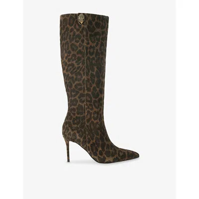 Kurt Geiger 85mm Belgravia Leopard-print Knee-high Boot In Animal Print