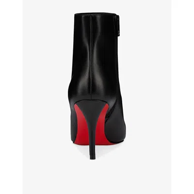 Christian Louboutin So Apostropha Suede Red Sole Stiletto Booties In Black