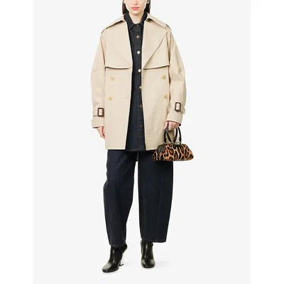 Givenchy Womens Beige Mustard Belted Notch-lapels Cotton Trench Coat In Neutral