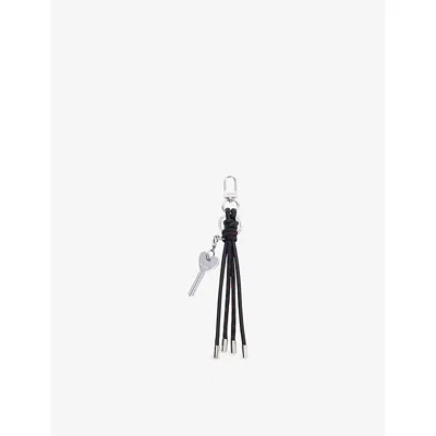Maje Womens Black Embellished Leather Keyring Charm In Black