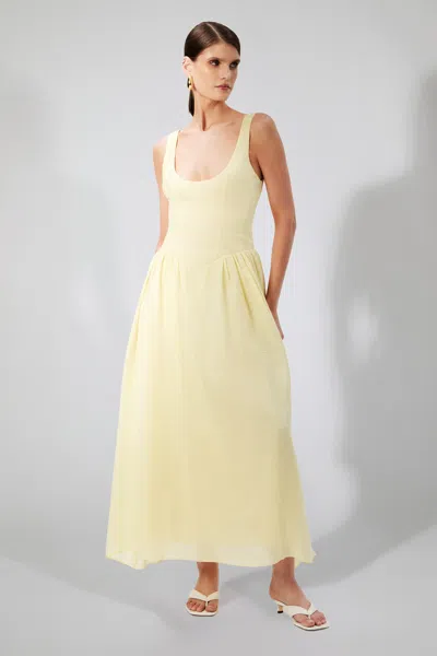 Bardot Lawrence Scoop Neck Maxi Dress In Yellow