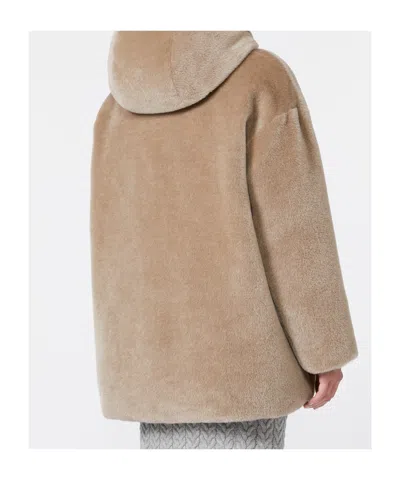 Max Mara Reversible Alpaca And Wool Padded Jacket In Nude