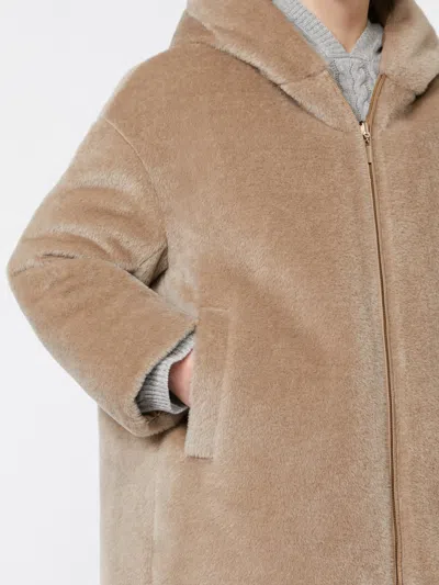 Max Mara Reversible Alpaca And Wool Padded Jacket In Nude