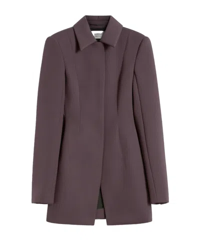Sportmax Longline Jacket Structured Shoulders In Brown