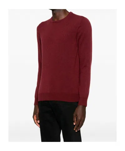 Malo Cashmere Crew-neck Sweater In Burgundy