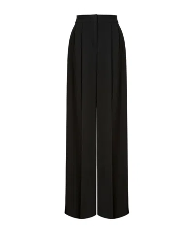 Alberta Ferretti Cady Stretch Wide Leg Trousers In Black