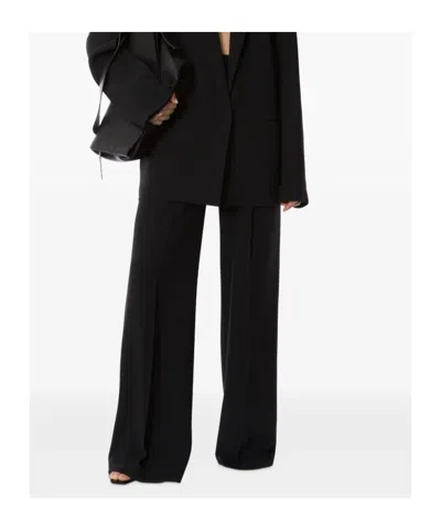 Alberta Ferretti Cady Stretch Wide Leg Trousers In Black