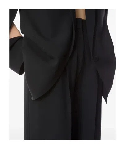 Alberta Ferretti Cady Stretch Wide Leg Trousers In Black