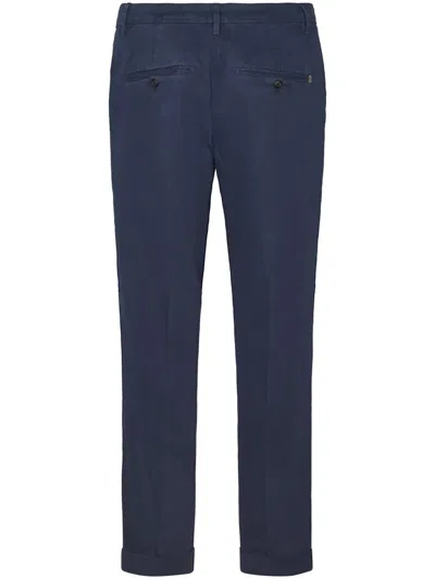 Dondup Cuffed-hem Trousers In Blue