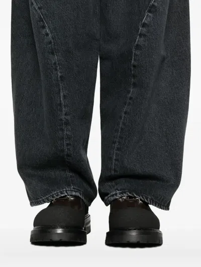 Agolde Denim Wide-leg Jeans In Black