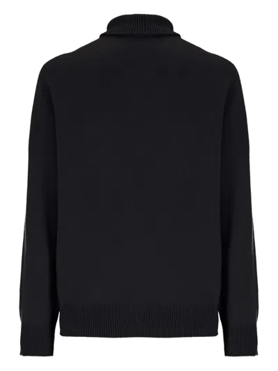 Laneus Turtleneck Ribbed-cuff Sweater In Black