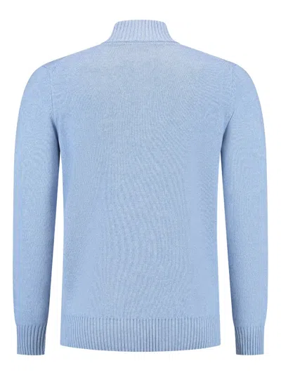 Doriani Cashmere Half-zip Cashmere Jumper In Blue
