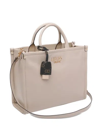 Liu •jo Tote Bag With Detachable Strap And Handles In Neutral