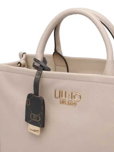Liu •jo Tote Bag With Detachable Strap And Handles In Neutral