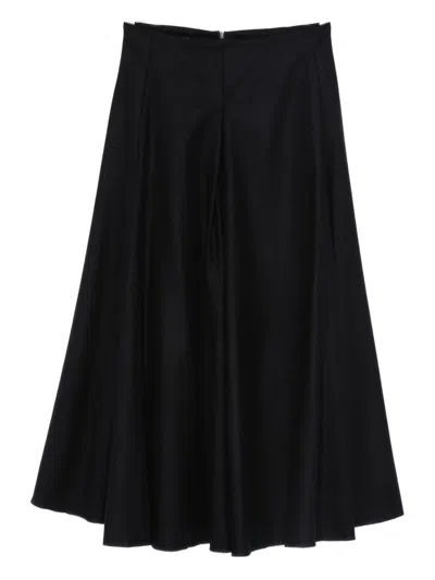 Susanne Bommer Cotton Midi Skirt In Black