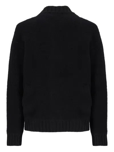 Laneus Boucle Buttoned-up Bomber Jacket In Black