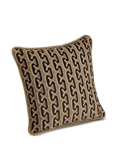 Soho Home Budleigh Geometric-pattern Square Cushion In Brown