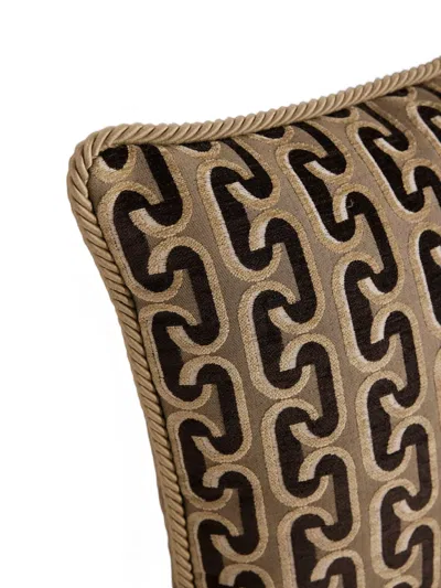 Soho Home Budleigh Geometric-pattern Square Cushion In Brown