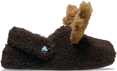 Crocs | Kids | Classic Cozzzy Reindeer Slipper | Slippers | Espresso | J4 In Brown