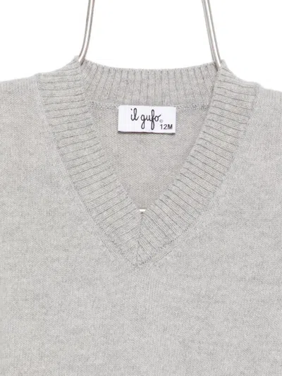 Il Gufo V-neck Sleeveless Sweater In Gray