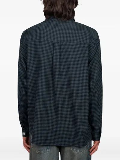 Another Aspect Gingham-check Shirt In Blue