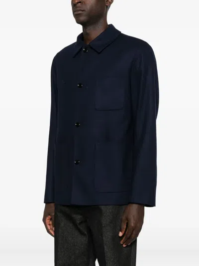 Lardini Patch-pocket Jacket In Blue