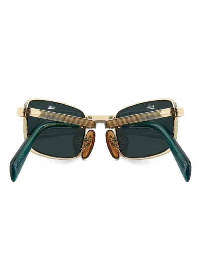 Eyewear By David Beckham Origami Rectangle-frame Sunglasses In Black