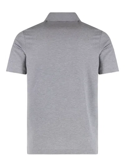 Paul & Shark Short-sleeved Cotton Polo Shirt For Casual Style In Gray