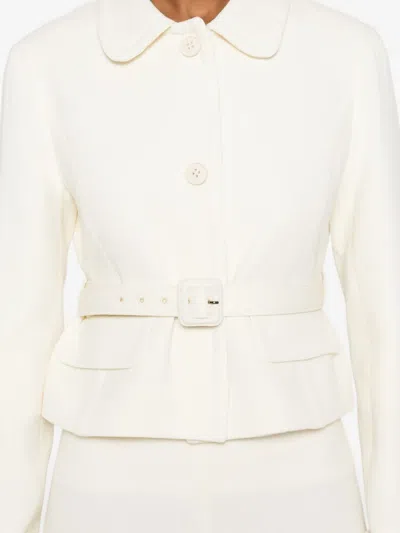 P.a.r.o.s.h Belted Buttoned Jacket In Neutral