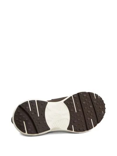 Tod's Sporty Suede Loafers Rubber Sole In Brown