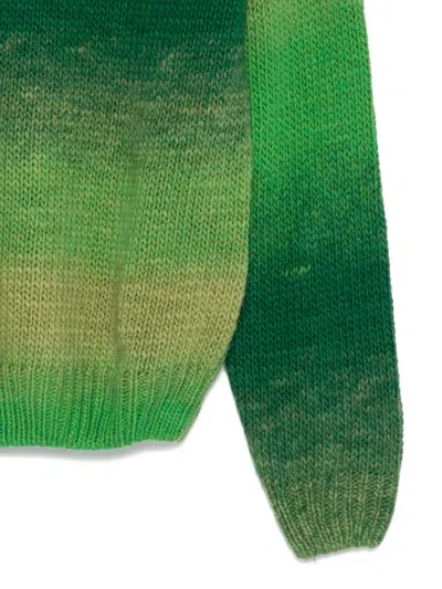 Manuel Ritz Gradient-effect Alpaca-blend Sweater In Green