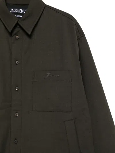 Jacquemus La Chemise Boulanger Puffer Jackets Green In Green