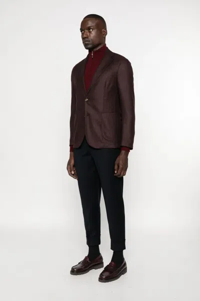Barba Napoli Patch-pocket Button-front Blazer In Brown