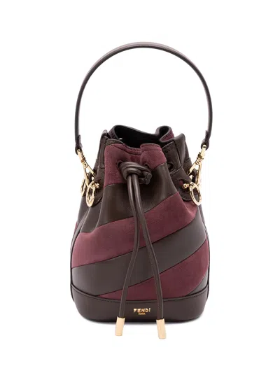 Fendi Mon Tresor Mini Bag In Two-tone Inlaid Leather And Suede Women In Brown