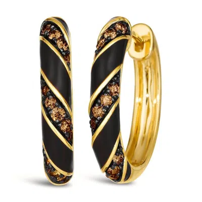 Le Vian Ladies Honey And Chocolate Earrings In 14k Honey Gold In Multi