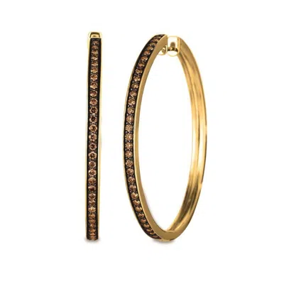 Le Vian Ladies Honey And Chocolate Earrings In 14k Honey Gold In Gold