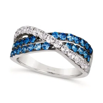 Le Vian Ladies Denim Ombr Sapphire Rings Set In 14k Vanilla Gold In Multi