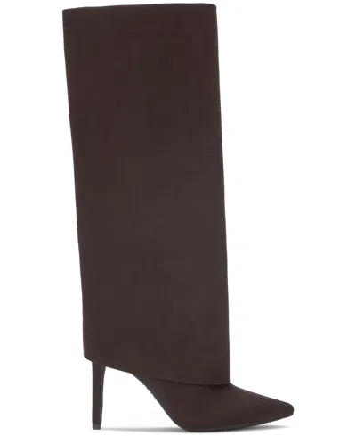 Inc International Concepts Skylar Fold Over Cuffed Knee High Boots, Created For Macy's In Brown