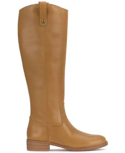 Inc International Concepts Fawne Riding Leather Boots Created For Macys Regular Wide Calf Extra Wide Calf In Brown