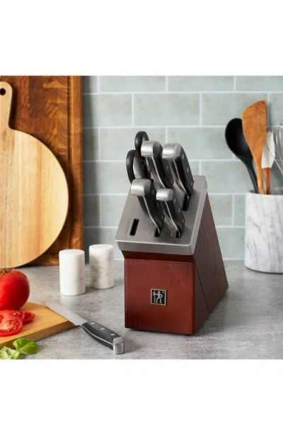 Henckels Cutlery Statement 7-pc Ss Block Set In Silver