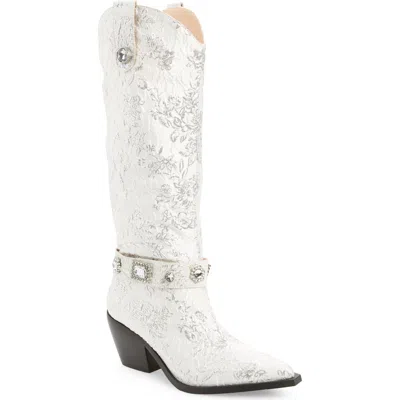 Azalea Wang Bavani Pointed Toe Western Boot In Neutral