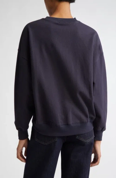 Cinq À Sept Brandy Je Taime Smiling Denim Patch Sweatshirt In Blue