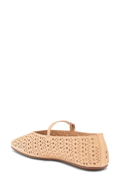 Jeffrey Campbell Khloe Perforated Square Toe Flat In Nude