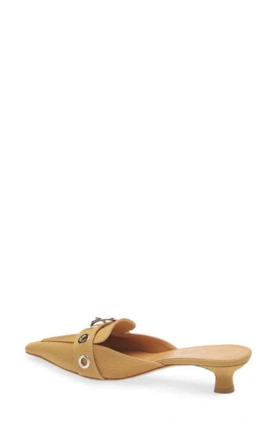 Aeyde Danielle Grosgrain Pointed Toe Mule In Brown