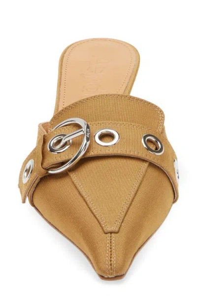 Aeyde Danielle Grosgrain Pointed Toe Mule In Brown