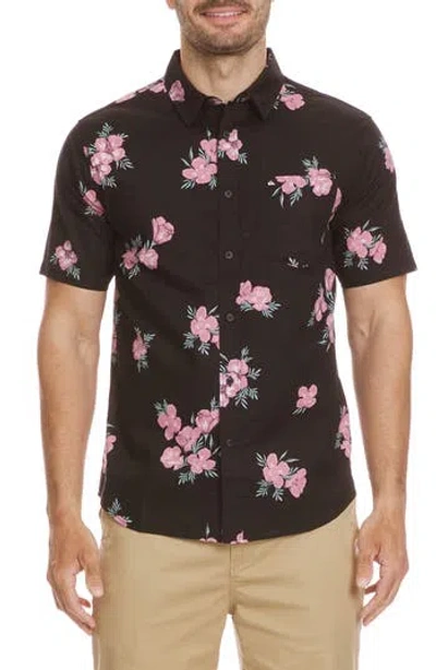 Quiksilver Habitats Classic Short Sleeve Button-up Shirt In Black