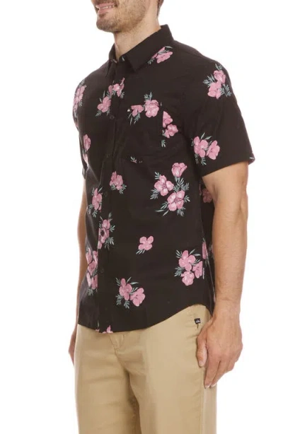 Quiksilver Habitats Classic Short Sleeve Button-up Shirt In Black